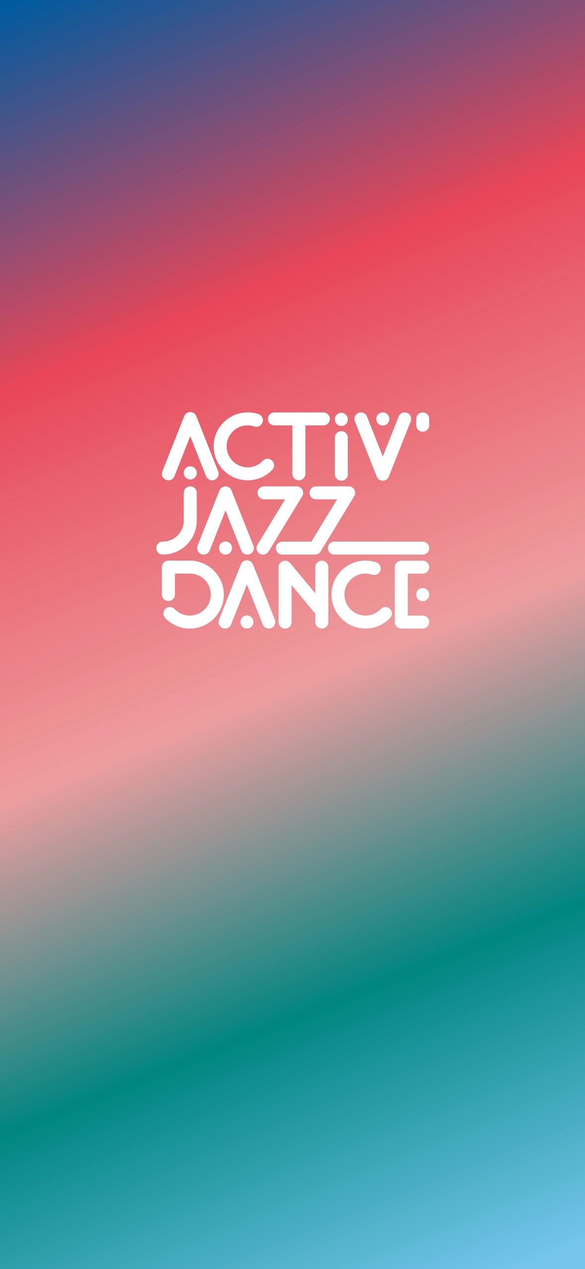 logo activ jazz danse sur un fond dégradé de violet, rose, bleu et vert