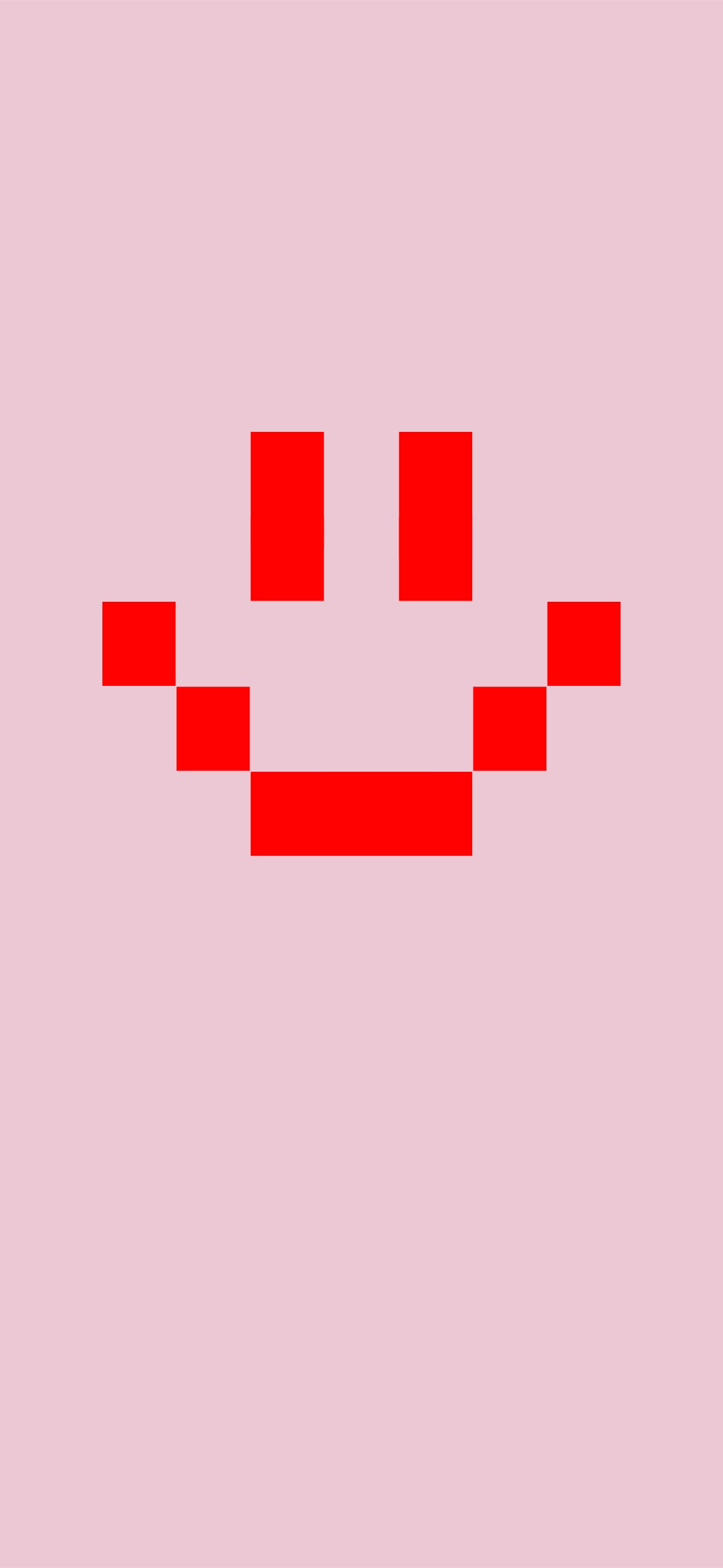 smyley en pixel rouge sur fond rose
